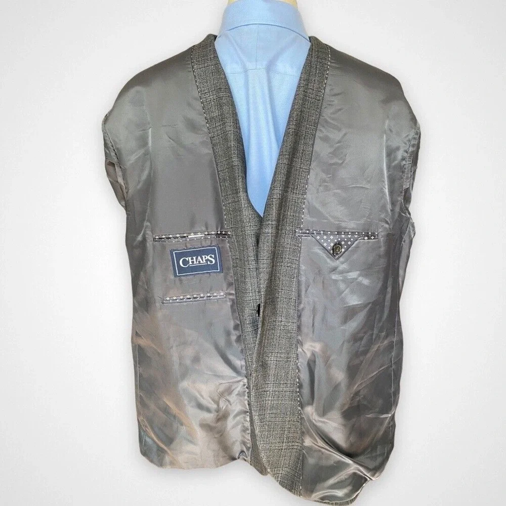 Chaps Mens Size 52 Blazer Sport Coat Gray Casual Career Jacket‎